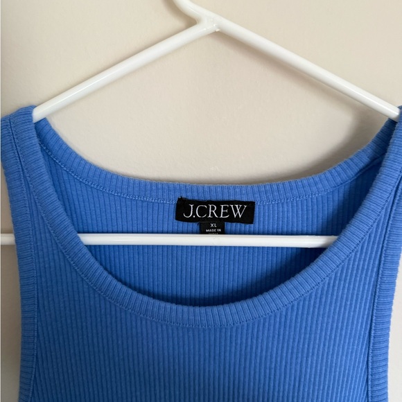 J. Crew Blue size XL Drop Waist Ribbed Top Tiered Bottom Maxi Dress Summer BR314 - Picture 6 of 9